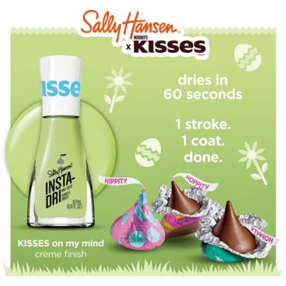 Sally Hansen Insta-Dri x HERSHEY'S Nail Polish Kisses On My Mind Crème Green 724 - Picture 3 of 3